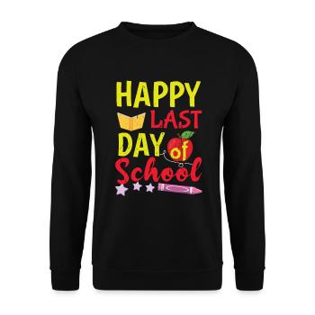 Super journée d’école Heureux Dernière classe renvoyée - Sweat-shirt Unisexe - noir - Devant - Alina (178cm) & Michal (187cm)