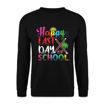 Day Of School Summer Happy Last Class Beach - Unisex Sweatshirt - black - Front - Alina (178cm) & Michal (187cm)