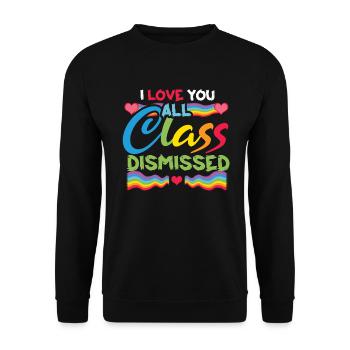Jour d’école heureux Dernière classe arc-en-ciel rejetée - Sweat-shirt Unisexe - noir - Devant - Alina (178cm) & Michal (187cm)
