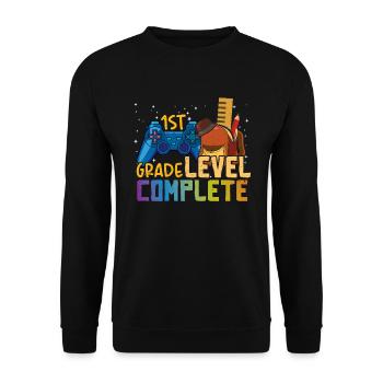 Day Of School Happy Last Level Gamer 1st Grade - Unisex Sweatshirt - black - Front - Alina (178cm) & Michal (187cm)