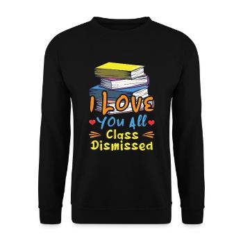 Buchen Glücklicher Sommertag der Schulklasse entlassen - Unisex Pullover - Schwarz - Vorne - Alina (178cm) & Michal (187cm)