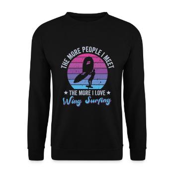 The more people I meet, the more wing surfing - Unisex Sweatshirt - black - Front - Alina (178cm) & Michal (187cm)
