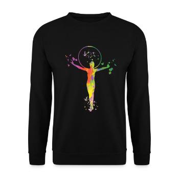Gymnaste avec des clubs Gymnastique rythmique - Sweat-shirt Unisexe - noir - Devant - Alina (178cm) & Michal (187cm)