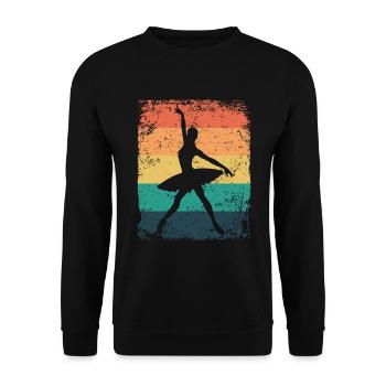 Ballet Danseuse Vintage Femme Ballerine - Sweat-shirt Unisexe - noir - Devant - Alina (178cm) & Michal (187cm)