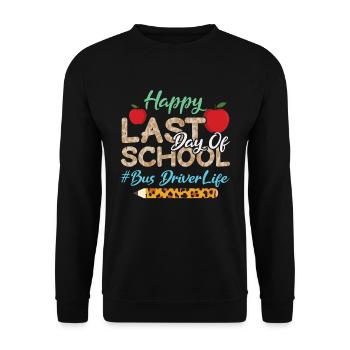 Bye Day Of School Happy Last Class Chauffeur de bus - Sweat-shirt Unisexe - noir - Devant - Alina (178cm) & Michal (187cm)