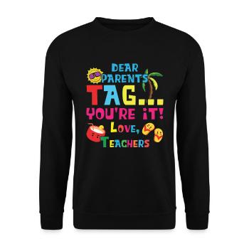 Parents Il Journée de l’école heureux enseignant d’été dernier - Sweat-shirt Unisexe - noir - Devant - Alina (178cm) & Michal (187cm)