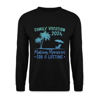 Vacances d’été en famille Créer des souvenirs - Sweat-shirt Unisexe - noir - Devant - Alina (178cm) & Michal (187cm)