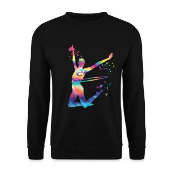 Gymnast with Hoop Rhythmic Gymnastics - Unisex Sweatshirt - black - Front - Alina (178cm) & Michal (187cm)