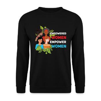 Fist Empower Women Feminism Rights Womens Equality - Unisex Sweatshirt - black - Front - Alina (178cm) & Michal (187cm)