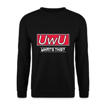 Funny What Is UwU Face Kawaii Anime Aesthetic - Unisex Sweatshirt - black - Front - Alina (178cm) & Michal (187cm)