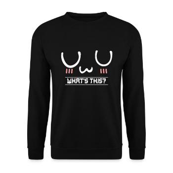 What Is UwU Face Kawaii Anime Aesthetic Otaku - Unisex Sweatshirt - black - Front - Alina (178cm) & Michal (187cm)