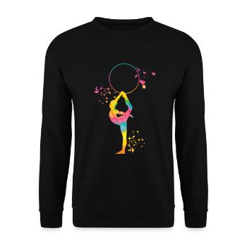Gymnaste avec gymnastique rythmique au cerceau - Sweat-shirt Unisexe - noir - Devant - Alina (178cm) & Michal (187cm)