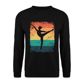 Ballet Danseur Vintage Man Ballerino - Sweat-shirt Unisexe - noir - Devant - Alina (178cm) & Michal (187cm)