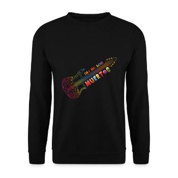 Guitare Mexique Muertos Floral Jour De Mort Halloween - Sweat-shirt Unisexe - noir - Devant - Alina (178cm) & Michal (187cm)