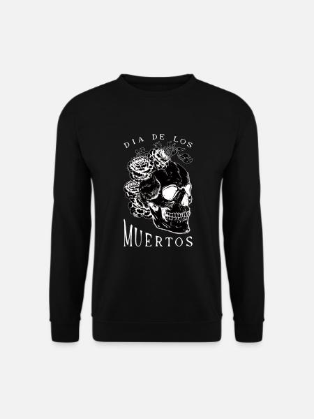 Flower Skull Dia De Los Muertos Day Of Dead Floral - Unisex Pullover - Schwarz