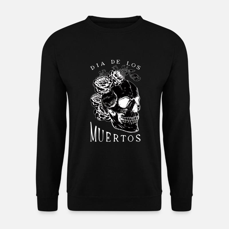 Flower Skull Dia De Los Muertos Day Of Dead Floral - Unisex Pullover - Schwarz