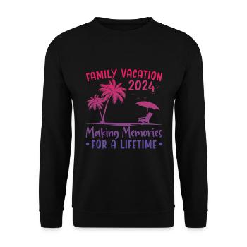 Vacances d’été en famille Créer des souvenirs - Sweat-shirt Unisexe - noir - Devant - Alina (178cm) & Michal (187cm)