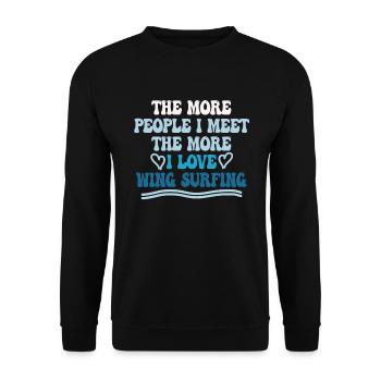 The more people I meet, the more foil - Unisex Sweatshirt - black - Front - Alina (178cm) & Michal (187cm)