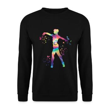 Ballett Tänzer Colorsplash Mann Ballerino - Unisex Pullover - Schwarz - Vorne - Alina (178cm) & Michal (187cm)