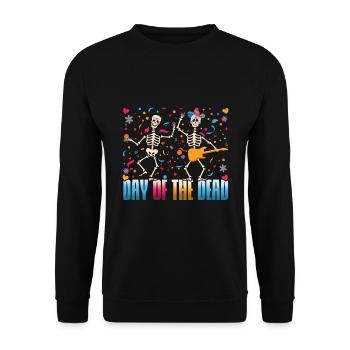 Dancing Skeleton Muertos Day Of Dead Halloween - Unisex Sweatshirt - black - Front - Alina (178cm) & Michal (187cm)