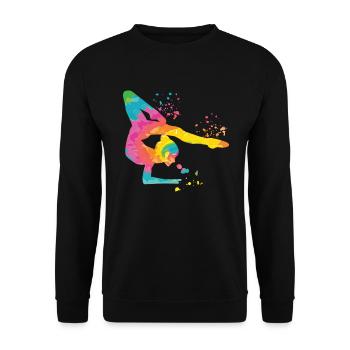 Gymnastin Mit Floor Rhythmische Gymnastik - Unisex Pullover - Schwarz - Vorne - Alina (178cm) & Michal (187cm)