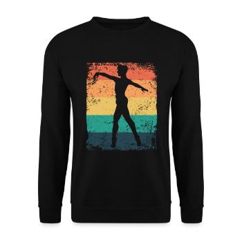 Ballet Danseur Vintage Man Ballerino - Sweat-shirt Unisexe - noir - Devant - Alina (178cm) & Michal (187cm)