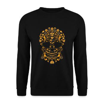 Dekor Halloween Dia De Los Muertos Tag der Toten - Unisex Pullover - Schwarz - Vorne - Alina (178cm) & Michal (187cm)