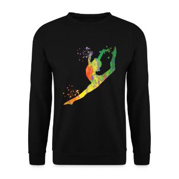 Gymnast with clubs Rhythmic gymnastics - Unisex Sweatshirt - black - Front - Alina (178cm) & Michal (187cm)