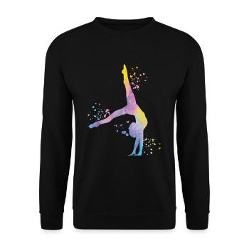 Gymnast with clubs Rhythmic gymnastics - Unisex Sweatshirt - black - Front - Alina (178cm) & Michal (187cm)