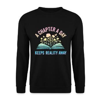 Ein Kapitel Pro Tag - Lehrer Lesen - Unisex Pullover - Schwarz - Vorne - Alina (178cm) & Michal (187cm)