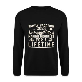 Vacances d’été en famille Créer des souvenirs - Sweat-shirt Unisexe - noir - Devant - Alina (178cm) & Michal (187cm)