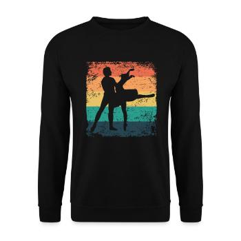 Ballett Tanz Paar Vintage Ballerina - Unisex Pullover - Schwarz - Vorne - Alina (178cm) & Michal (187cm)