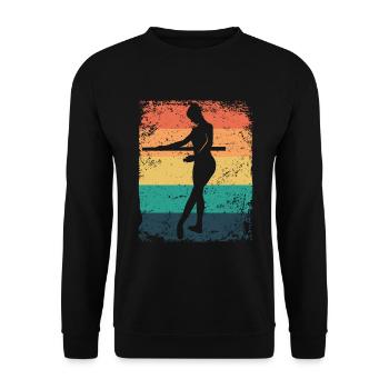 Ballet Danseuse Vintage Femme Ballerine - Sweat-shirt Unisexe - noir - Devant - Alina (178cm) & Michal (187cm)