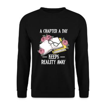 Ein Kapitel Pro Tag - Lehrer Lesen - Unisex Pullover - Schwarz - Vorne - Alina (178cm) & Michal (187cm)
