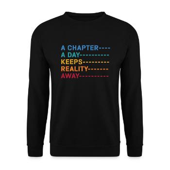 Ein Kapitel Pro Tag - Lehrer Lesen - Unisex Pullover - Schwarz - Vorne - Alina (178cm) & Michal (187cm)