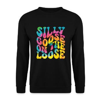Die Dumme Gans Auf Freiem Fuß - Unisex Pullover - Schwarz - Vorne - Alina (178cm) & Michal (187cm)
