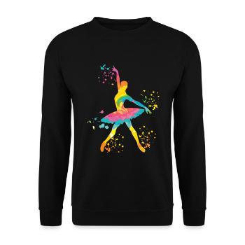 Ballet Dancer Colorsplash Ballerina - Unisex Sweatshirt - black - Front - Alina (178cm) & Michal (187cm)