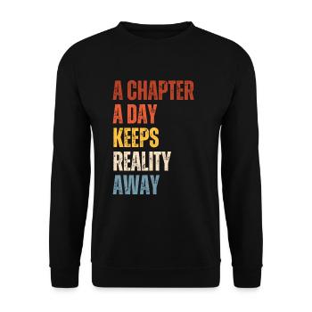 Ein Kapitel Pro Tag - Lehrer Lesen - Unisex Pullover - Schwarz - Vorne - Alina (178cm) & Michal (187cm)