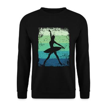 Ballet Danseuse Vintage Femme Ballerine - Sweat-shirt Unisexe - noir - Devant - Alina (178cm) & Michal (187cm)