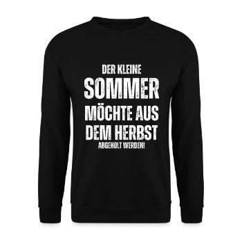 Der Kleine Sommer Möchte Aus Dem Herbst Abgeholt - Unisex Pullover - Schwarz - Vorne - Alina (178cm) & Michal (187cm)