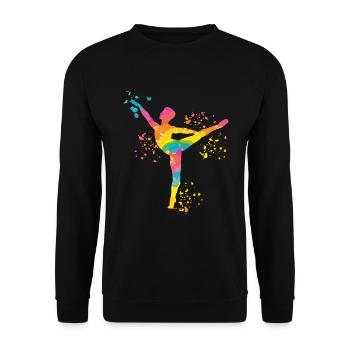 Ballett Tänzer Colorsplash Mann Ballerino - Unisex Pullover - Schwarz - Vorne - Alina (178cm) & Michal (187cm)