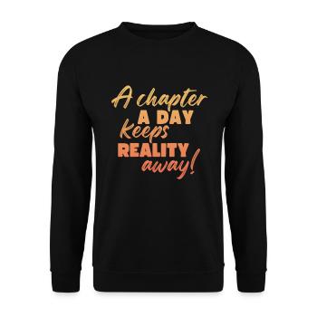 Ein Kapitel Pro Tag - Lehrer Lesen - Unisex Pullover - Schwarz - Vorne - Alina (178cm) & Michal (187cm)