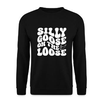 Die Dumme Gans Auf Freiem Fuß - Unisex Pullover - Schwarz - Vorne - Alina (178cm) & Michal (187cm)