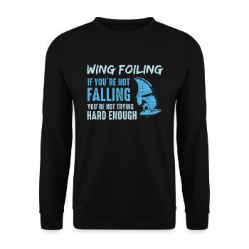 Flügel Folie Wingsurfing Folie Flügel - Unisex Pullover - Schwarz - Vorne - Alina (178cm) & Michal (187cm)