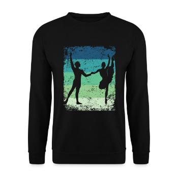 Ballett Tanz Paar Vintage Ballerina - Unisex Pullover - Schwarz - Vorne - Alina (178cm) & Michal (187cm)