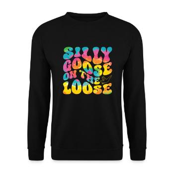 Die Dumme Gans Auf Freiem Fuß - Unisex Pullover - Schwarz - Vorne - Alina (178cm) & Michal (187cm)