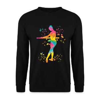Ballet Dancer Colorsplash Ballerina - Unisex Sweatshirt - black - Front - Alina (178cm) & Michal (187cm)