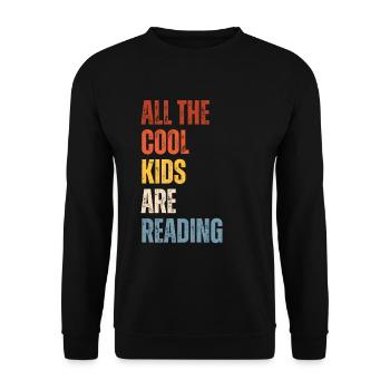 All Cool Kids Read Teachers - Unisex Sweatshirt - black - Front - Alina (178cm) & Michal (187cm)