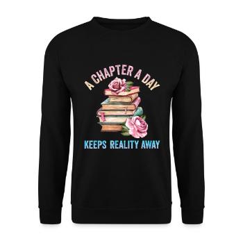 Ein Kapitel Pro Tag - Lehrer Lesen - Unisex Pullover - Schwarz - Vorne - Alina (178cm) & Michal (187cm)