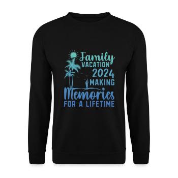 Vacances en famille 2024 Créer des souvenirs - Sweat-shirt Unisexe - noir - Devant - Alina (178cm) & Michal (187cm)